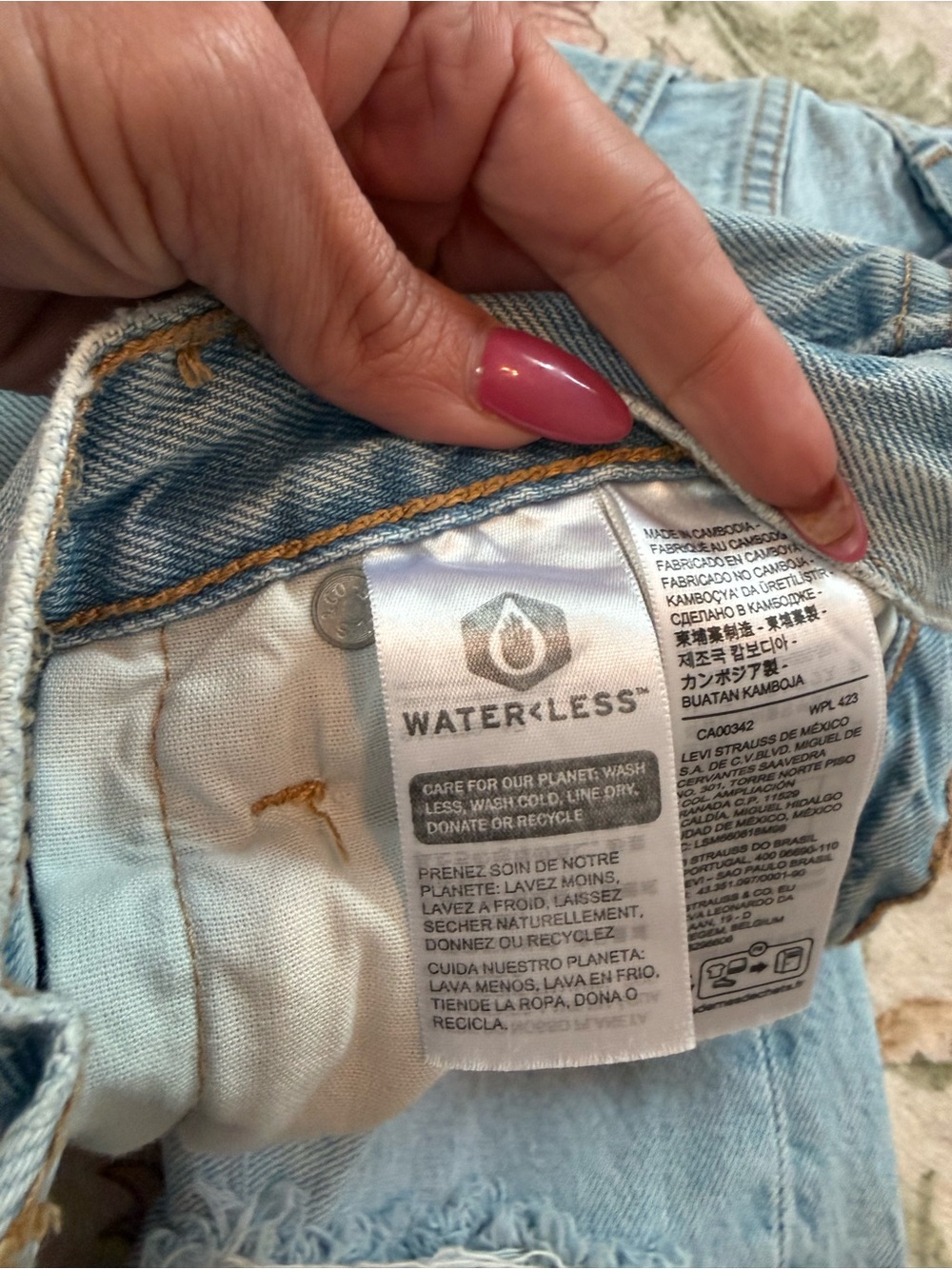Levi's Light Blue Straight-Leg Distressed Jeans - Picture 8 of 8